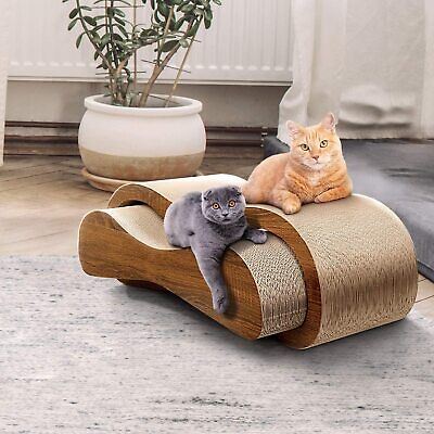 FluffyDream 2 in 1 Cat Scratcher Cardboard Lounge Bed, Scratching Post, Durable