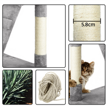 Load image into Gallery viewer, 51&#39;&#39; Multilevel Cat Tree with Condo-Light Gray
