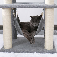 Load image into Gallery viewer, 52&quot; Multi-Level Modern Wooden Cat Tree with Hammock and Scratching Posts
